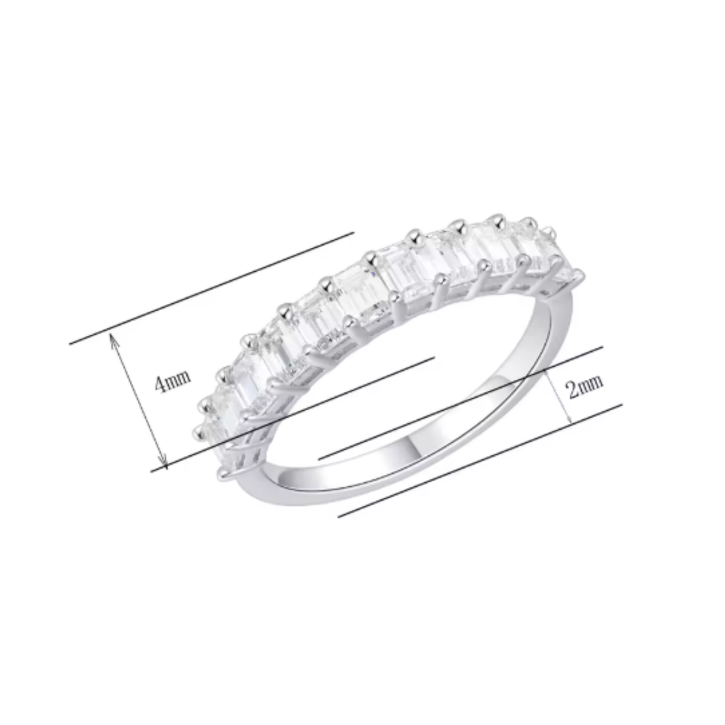 925 Sterling Silver Engagement Ring – Rhodium Plated Fine Jewellery Size 6 (UK Size L 1/2)