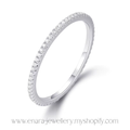 925 Sterling Silver Slim Dainty Ring – Rhodium Plated Fine Jewellery Size 6 (UK Size L 1/2)
