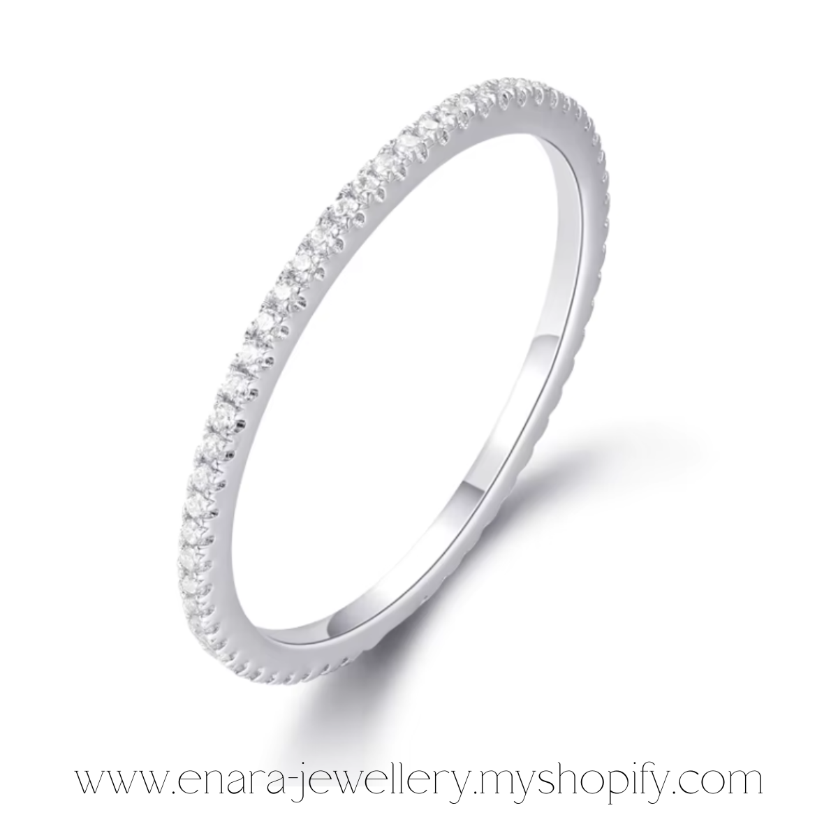 925 Sterling Silver Slim Dainty Ring – Rhodium Plated Fine Jewellery Size 6 (UK Size L 1/2)