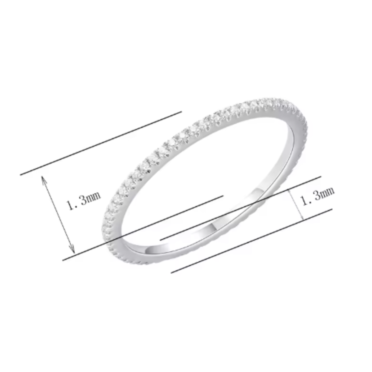 925 Sterling Silver Slim Dainty Ring – Rhodium Plated Fine Jewellery Size 6 (UK Size L 1/2)